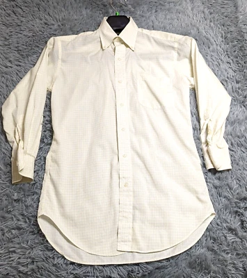 Camisa de Vestir Robert Talbott Carmel Para Hombre Talla Pequeña Cuello 14" Blanco Amarillo Azul EE. UU. Foto 1 de 4