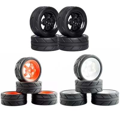 Rc Car Wheels Tires1/10 On-Road For Tamiya TT01e TT02 Hpi Rs4 Traxxas 4tec MST - Image 1 of 4