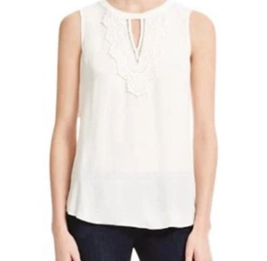 Neu mit Etikett ~ Pale Sky ~ Quin Schlüsselloch Häkeltop ~ Größe Small ~ cremeweiß ~ Bluse ~ Stichfixierung - Bild 1 von 8