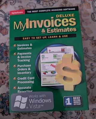 Avanquest BEST SELLING My Invoices & Estimates Deluxe Windows Vista New Sealed - Image 1 of 2