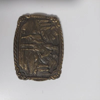 Western Cowboy And Horse Scenic - Rodeo Metal Belt Buckle - Image 1 of 4