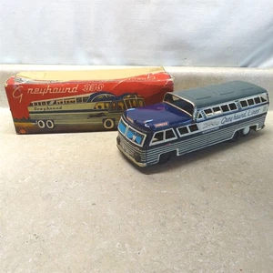 Autobús de juguete vintage Grey Hound Scenicruiser estaño fricción + caja, 11" - Imagen 1 de 14