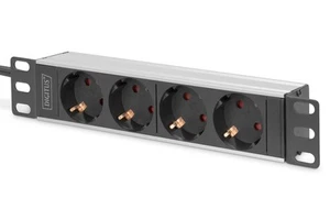DIGITUS 4-Fach Steckdosenleiste - 1HE - 10-Zoll (254 mm) - Rack-Montage in Netzw - Photo 1/7
