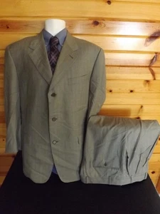 Canali Proposta Italy 44R W36 L30 Light Gray Pinstriped Super 120's Wool Suit - Picture 1 of 12