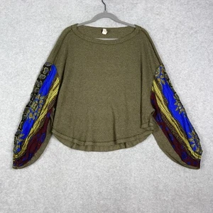 We The Free People Womens Oversized Thermal Top Size S Boho Hippie Festival - Picture 1 of 9