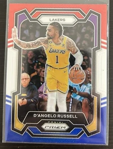 D'Angelo Russell 2023-24 Panini Prizm ROJO BLANCO AZUL PRIZM NBA Card Lakers #111 - Imagen 1 de 1