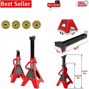 2 Ton Alloy Steel Car Jack Stands - Height Adjustable, Red, Lightweight Design - Afbeelding 1 van 9