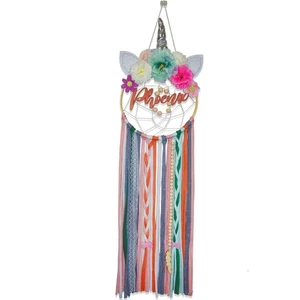 Persnalized Unicorn Dream Catcher for Girls - Baby Girl Bedroom Decor for Wall - Picture 1 of 6