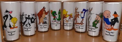 *🔥 COMPLETE SET OF 1994 DOUBLE CHARACTER WARNER BROS. LOONEY TUNES GLASSES!  - Image 1 of 2
