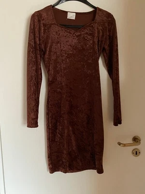 Festliches Party Samt Kleid Bordeaux Rot Weinrot Gr. XS 34 w NEU - Bild 1 von 2