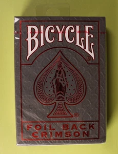 Carte da gioco Bicycle Metalluxe Foil Backed Crimson Red Edition sigillate nuove 2018 - Foto 1 di 6