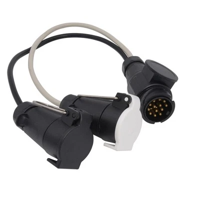 13-Pin Trailer Adapter with Two N/S 7-Pin Trailer Connectors  TPU Trailer Cable - Image 1 of 4