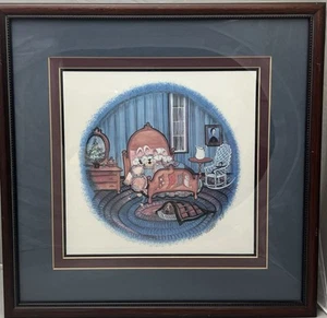 1985 P Buckley Moss Signed Limited Print Amish Girls The Night Before Christmas - Picture 1 of 7