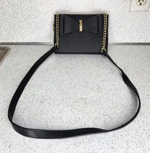 Bandolera Betsey Johnson Negra Corbata Affair Lazos Forro Floral Nueva Sin Etiquetas - Imagen 1 de 13