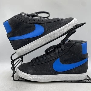 Nike Blazer Mid Dark Grey Blue Trsiners Size UK 4 Womens Suede Gym High Top - Picture 1 of 8