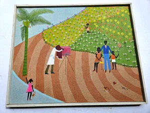Folk Art Signed Bia Kliass Original Brazilian Oil Painting of Photographer 1972 - Picture 1 of 2