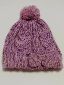 Wonder Nation Niñas Pequeñas Lavanda Tejido Pom Arco Gorro Sombrero de Invierno Talla Única - Imagen 1 de 6