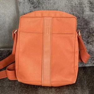 Authentic Hermes Vintage Men's Shoulder Bag Orange Leather - Picture 1 of 10