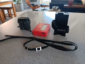 Sony WM 2 Red Walkman Cassette player with holster and strap needs belt - Picture 1 of 16