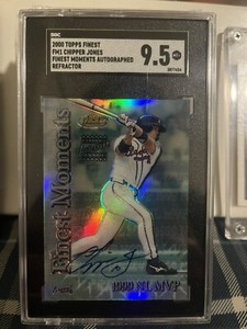 Chipper Jones 2000 Topps FINEST MOMENTS Autograph Refractor #FM1 SGC 9.5!!