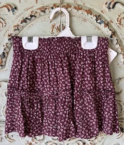Copper Key skirt girls size 5 maroon with white floral pattern - Picture 1 of 6