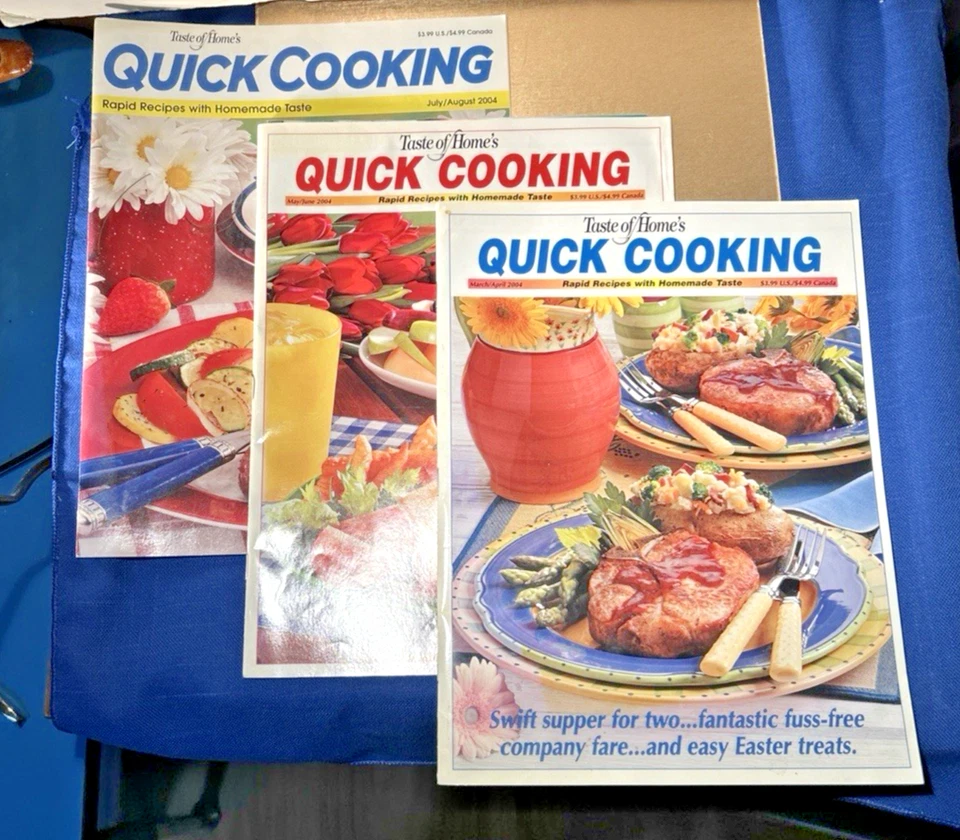 Taste Of Home's Quick Cooking Lot of 3 Bi/monthly Issues 2004 March Thru August - Image 1 of 1