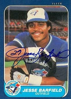 Jesse Barfield autographed Baseball Card (Toronto Blue Jays) 1986 Fleer #52 - Image 1 of 1