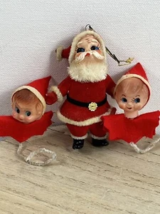 2 Pixie Elfenköpfe Weihnachtsmann 80er Jahre Vintage Weihnachten Weihnachtsdeko Sammlerstück - Bild 1 von 19