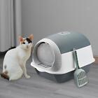 Hooded Cat Litter Box Enclosed Cat Toilet for Medium Large Cats Small Pets