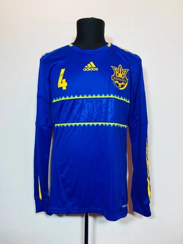 UKRAINE 2012/2014 AWAY FOOTBALL SHIRT PLAYER ISSUE SOCCER JERSEY #4 TYMOSHCHUK Cover