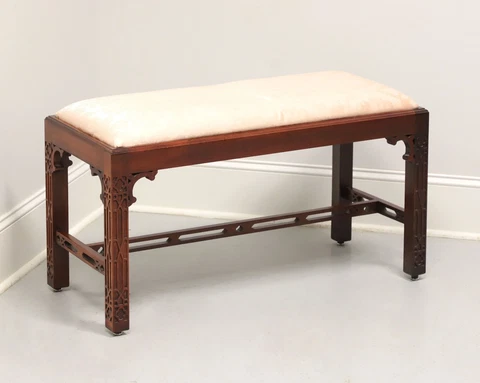 BAKER Cliveden Place Mahogany Chippendale Style Fretwork Bench Cover