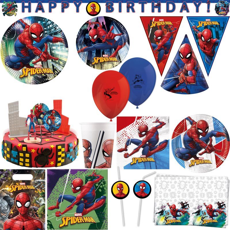 Kit Decorazioni Compleanno Spiderman - 88 Pezzi, Palloncini, Tovaglia, Stoviglie, Torta - Foto 5
