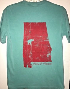 Alabama Born & Raised Comfort Color T-Shirt Bama Crimson Tide - Picture 1 of 2