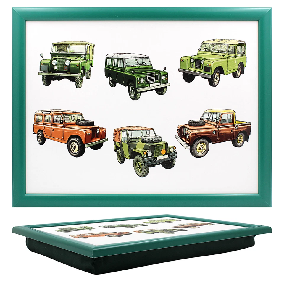 Land Rover Laptray Lap Tray TV Dinner Bed Bean Bag Padded Classic Car Lover Gift - Image 1 of 1