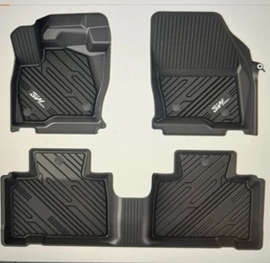 3W Black Floor Mats Ford Edge 2015-2024 &ST 2019-2024 Car TPE Liners 3-Piece - Picture 1 of 11