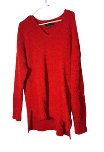 Sanctuary Damen Teddy Pullover Übergröße 1X rot Chenille Fleece - Bild 1 von 6