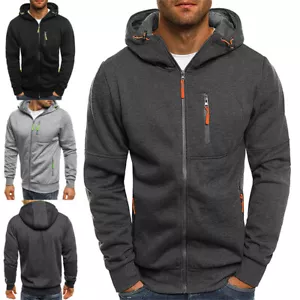 Mens Boys Hoodie Fleece Warm Hooded Jacket Coat Sweatshirt Winter Zip Up Jumper - Picture 1 of 14