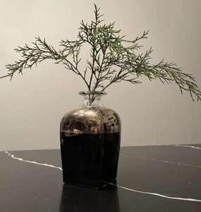 Arte Italica Black Gunmetal Silver Dipped Etch Decanter Vase Made In Italy RARE - Picture 1 of 10