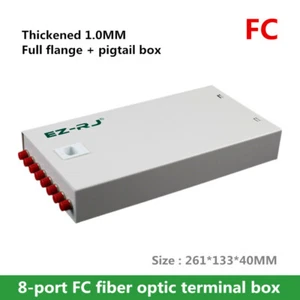 8-port FC fiber optic terminal box thickened 1.0MM full flange + pigtail box - Picture 1 of 9