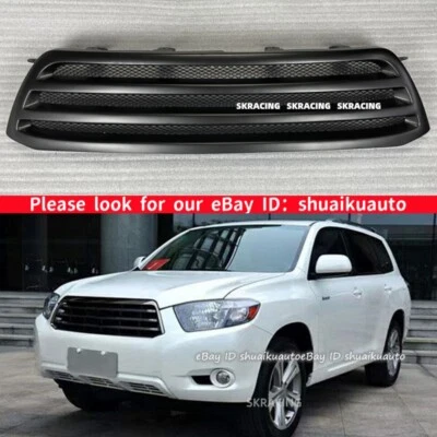 For Toyota Highlander 2008-11 Matte Black Front Center Grille Upper Grill Trim  - Image 1 of 4