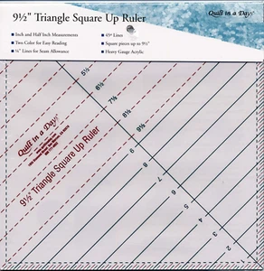9 1/2 Zoll Dreieck quadratisches Lineal, Quilt an einem Tag, # 2023QD - Bild 1 von 1