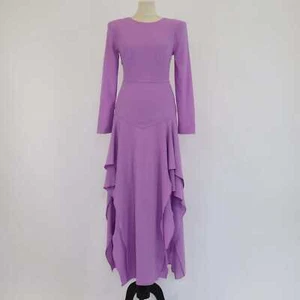 Stella McCartney Lilac Ruffled Long Sleeve Midi Dress - Picture 1 of 3
