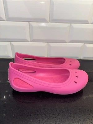 Crocs Kadee Bright Pink Ballet Flats Girls Size 3 J3 - Image 1 of 4