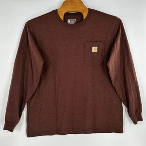 Carhartt Shirt Herren XL Rot Maroon Long Graphic Sleeve Solid Tee Crew Neck Adult - Bild 1 von 10