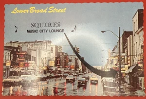 Alte Postkarte - Lower Broad Street - Nashville, TN - Squiers Musik Stadt Lounge - Bild 1 von 2