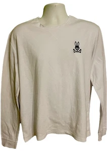 Psycho Bunny Shirt Herren Large weiß Waffelstrick Thermo Langarm Rundhalsausschnitt - Bild 1 von 3