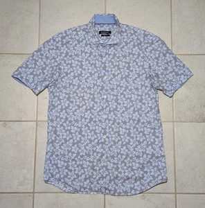 Camisa Bugatchi Para Hombre Mediana Calce Con Botones Rayas Floral Manga Corta - Imagen 1 de 6