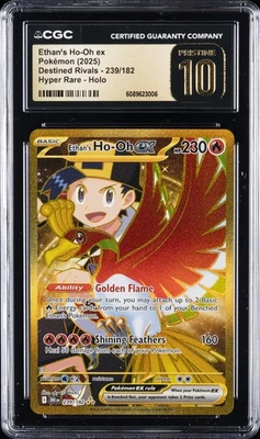 2025 POKEMON DESTINED RIVALS #239 ETHAN'S HO-OH CGC 10 PRISTINE - Image 1 of 2