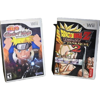 Nintendo Wii Anime Game Lot – DBZ Budokai Tenkaichi 2 + Naruto Clash of Ninja Re - Image 1 of 4