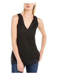 INC Womens Black Rhinestone Sleeveless V Neck Sweater XS - Picture 1 of 11